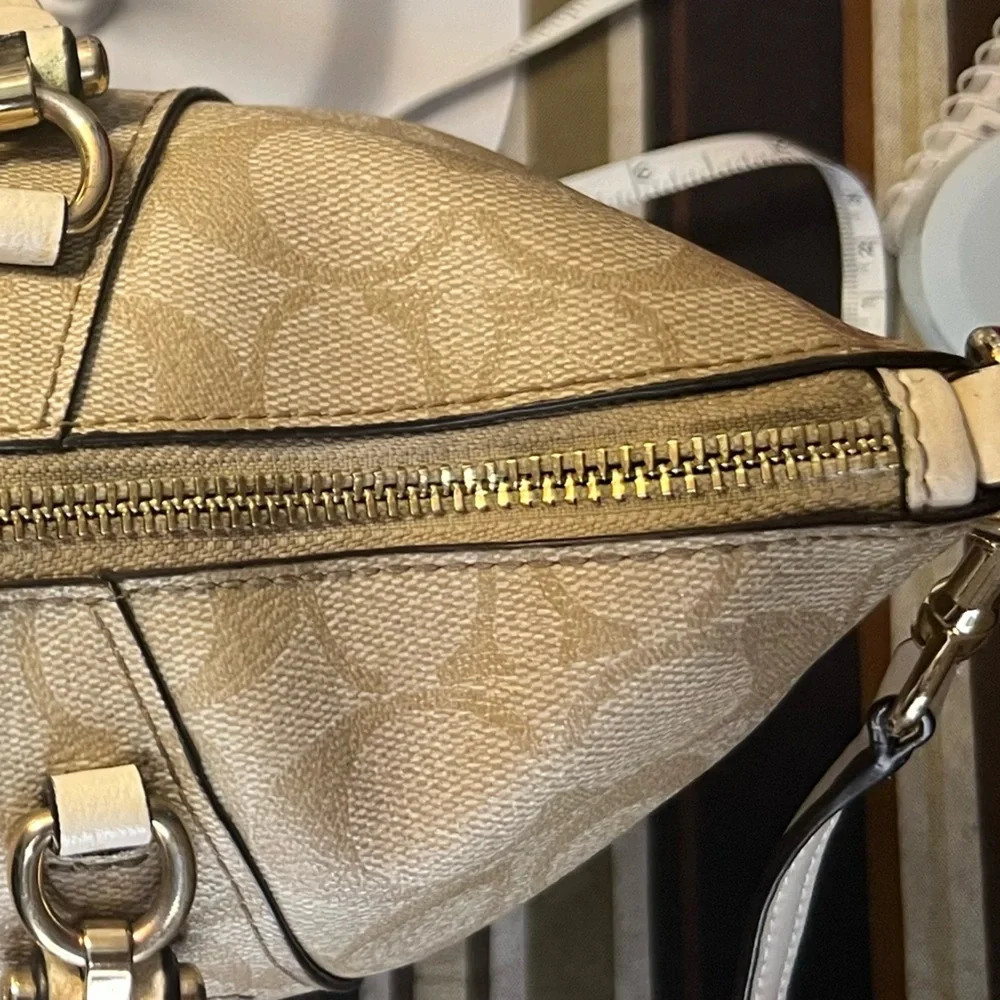 Coach 2020 Beige Prairie Satchel Signature C Coated Canvas Handbag Shoulder Bag